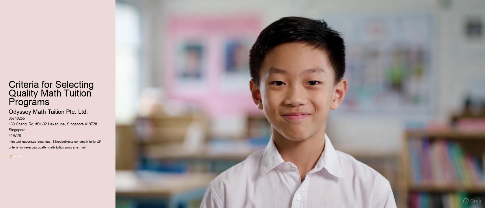 Criteria for Selecting Quality Math Tuition Programs